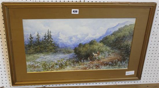 Watercolour - Austrian mountainous scene by Sophie DOnseley